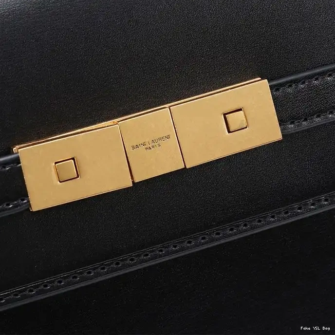 CHEAP Shoulder Black Manhattan Saint Gold Laurent Leather In Smooth Bag 0324
